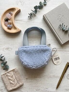 Faux Shearling Micro Mini Tote Daypack with keychain hook